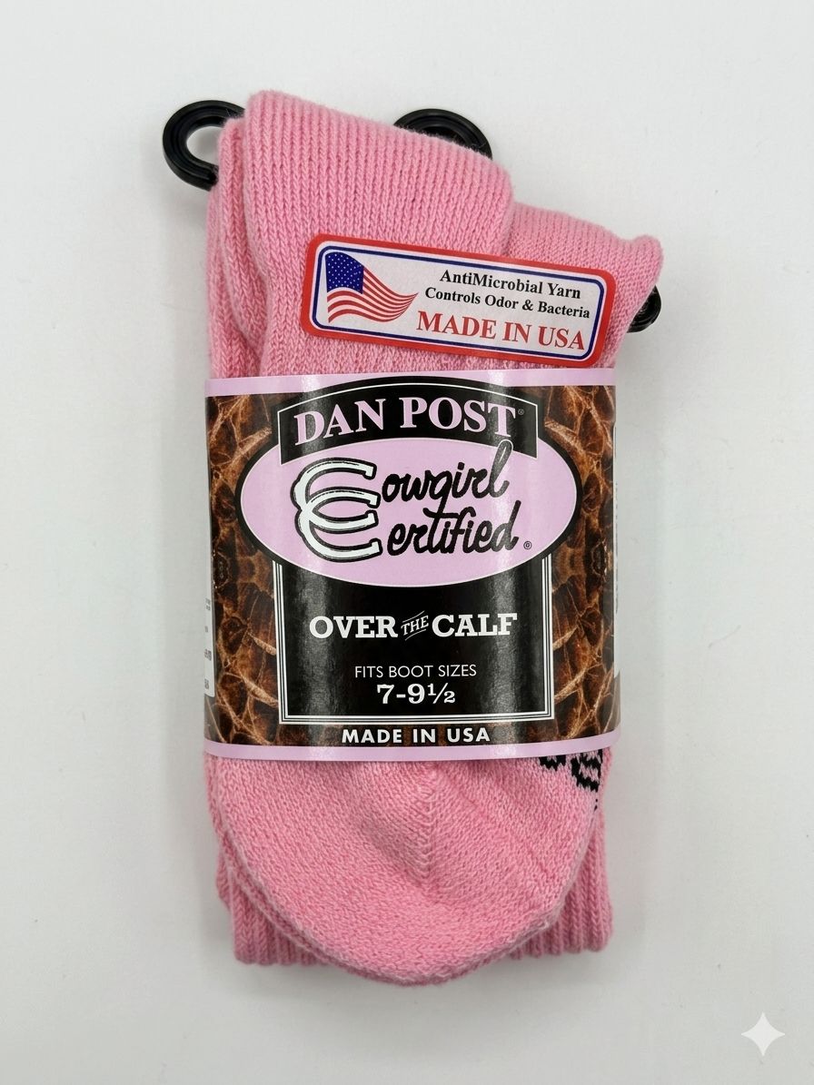 Dan Post Ladies Cowgirl Certified Pink OTC Compression Socks DPCGC9-PK