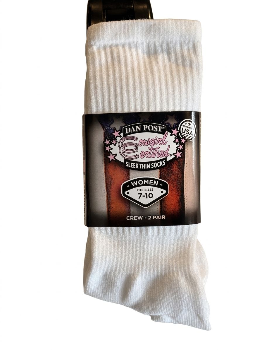 Dan Post Ladies Cowgirl Certified Crew Lites Sleek Thin Socks DPLGM9