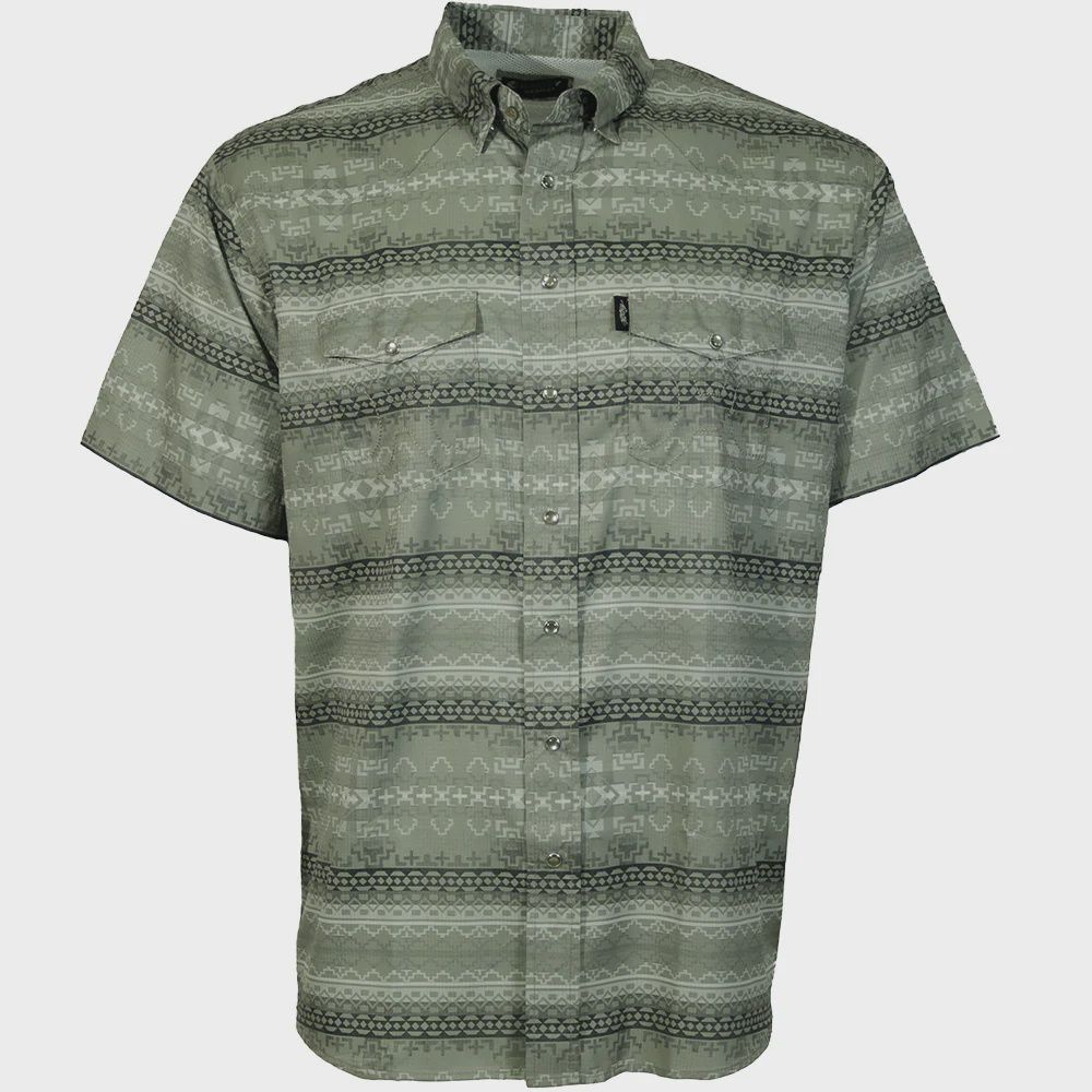 Hooey Sol Short Sleeve Pearl Snap Shirt HT2621GRAZ