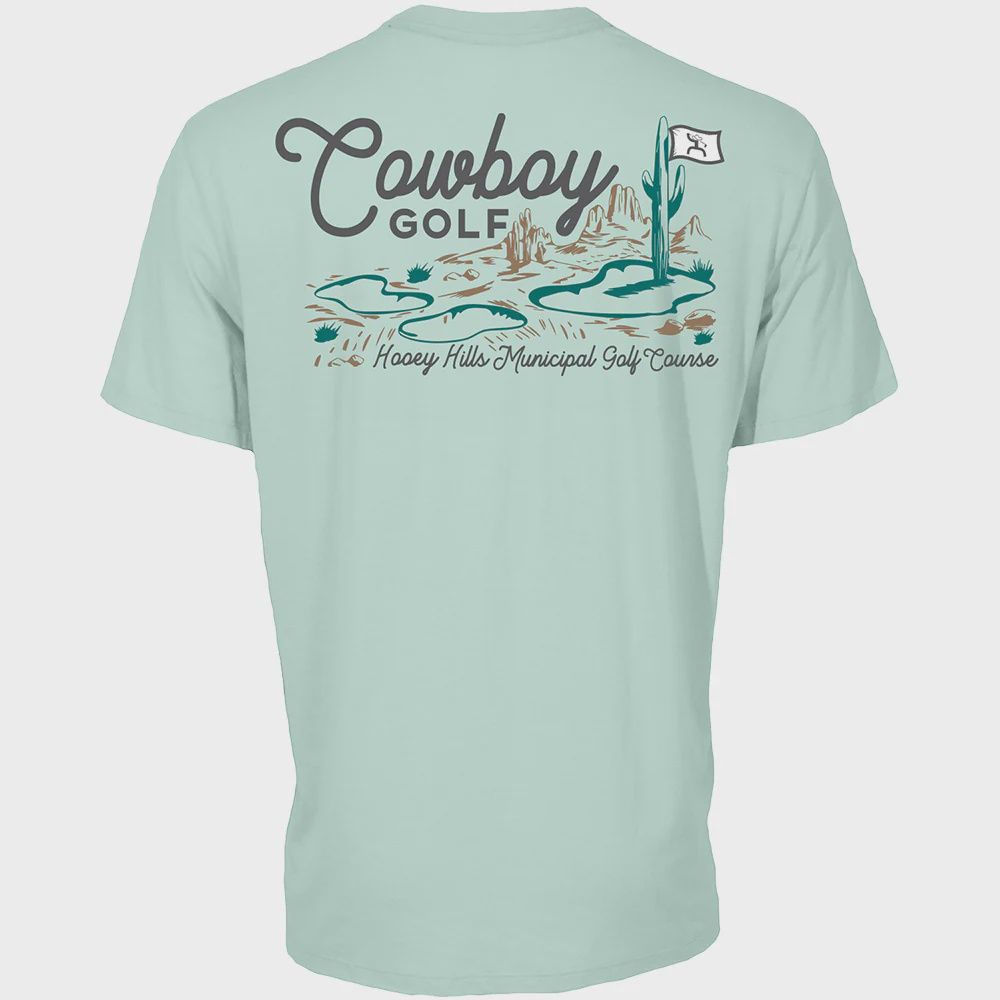 Hooey Hills Men's Aqua Cowboy Golf T-shirt GT2601AQ