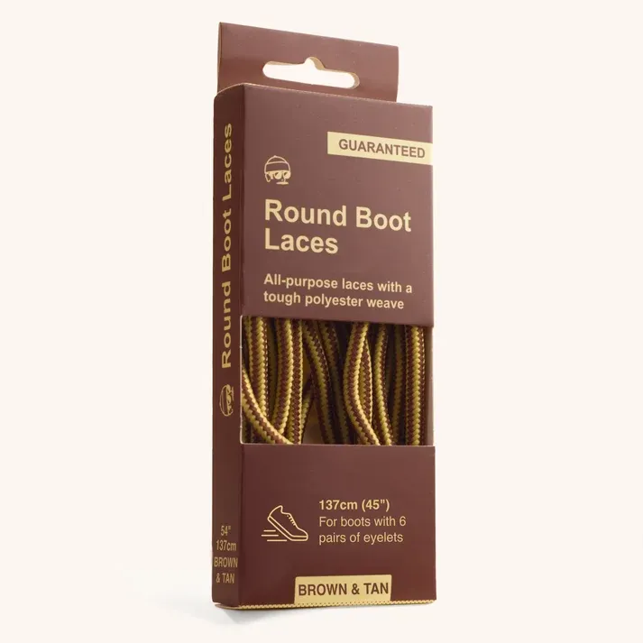 Adventure Andy Round Boot Laces Brown and Tan