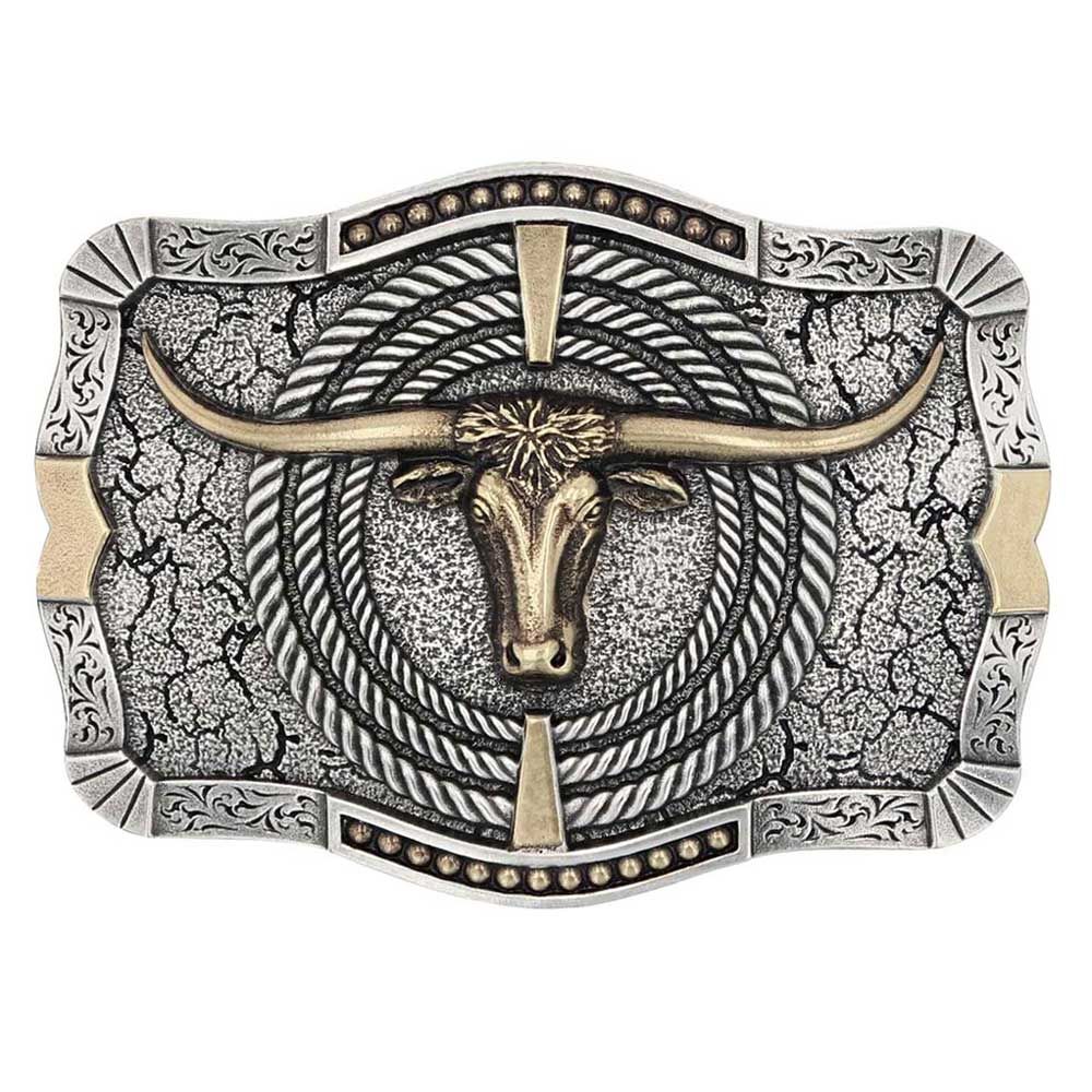 Montana Silversmiths Ropin' Ready Longhorn Attitude Buckle A930