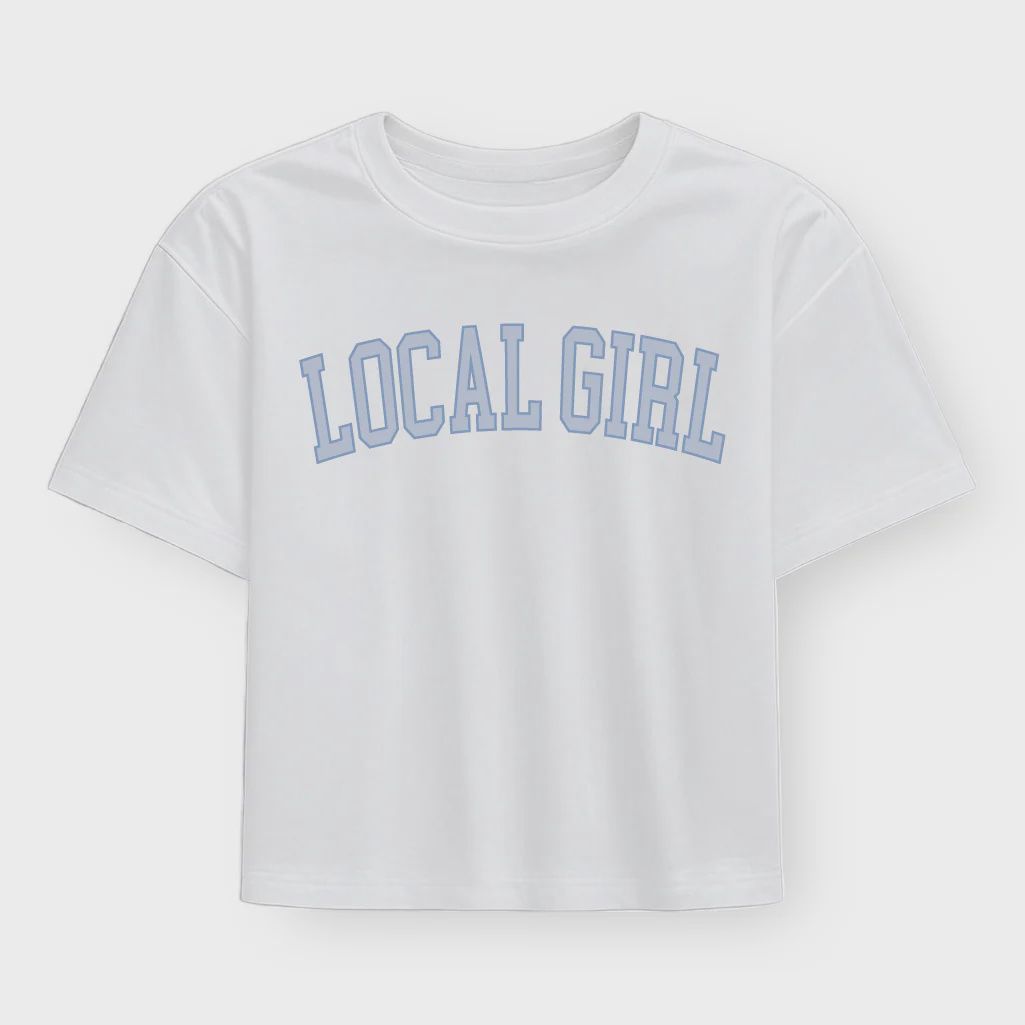Local Girl Graphic Cropped Tee Arch Periwinkle L5110004