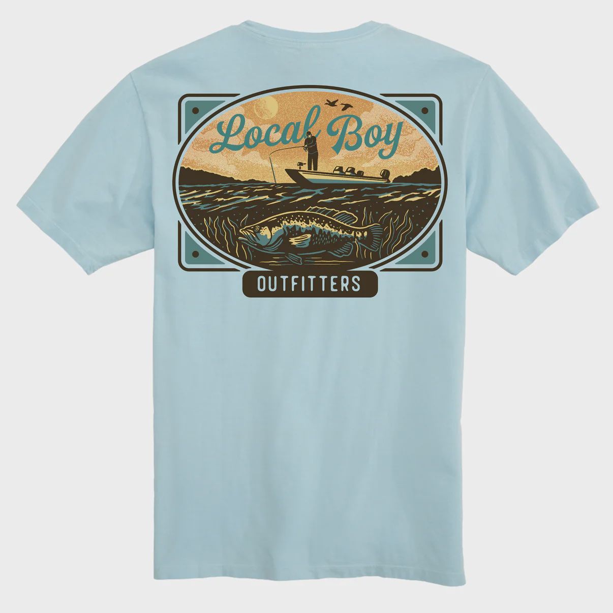Local Boy Chambray Jon Boat Plate Short Sleeve Tee L1000740
