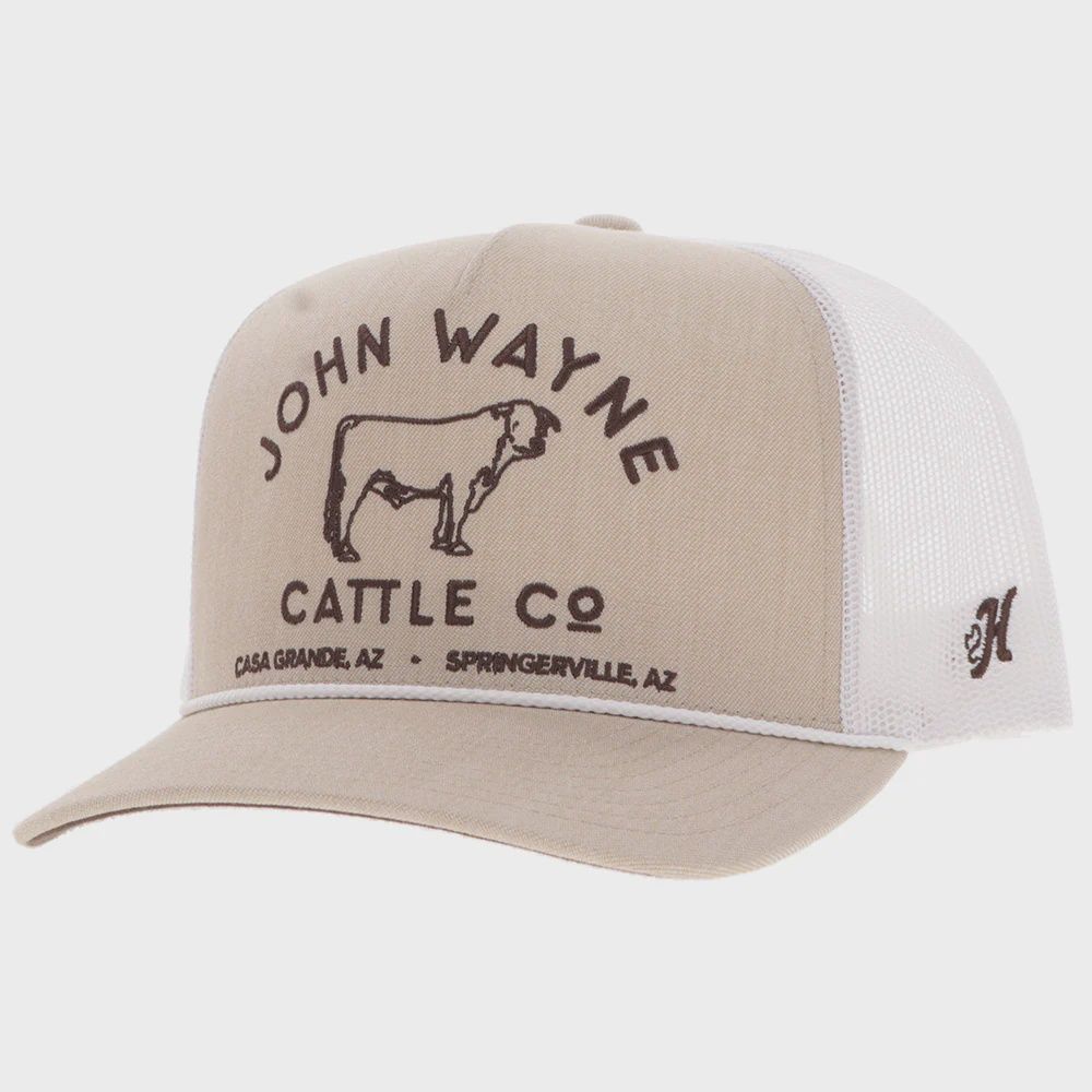 Hooey John Wayne Tan and White Trucker Hat 2566TTNWH