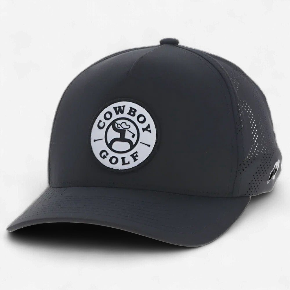 Hooey Men's Cowboy Golf Black &amp; White Trucker Hat 2530T-BK