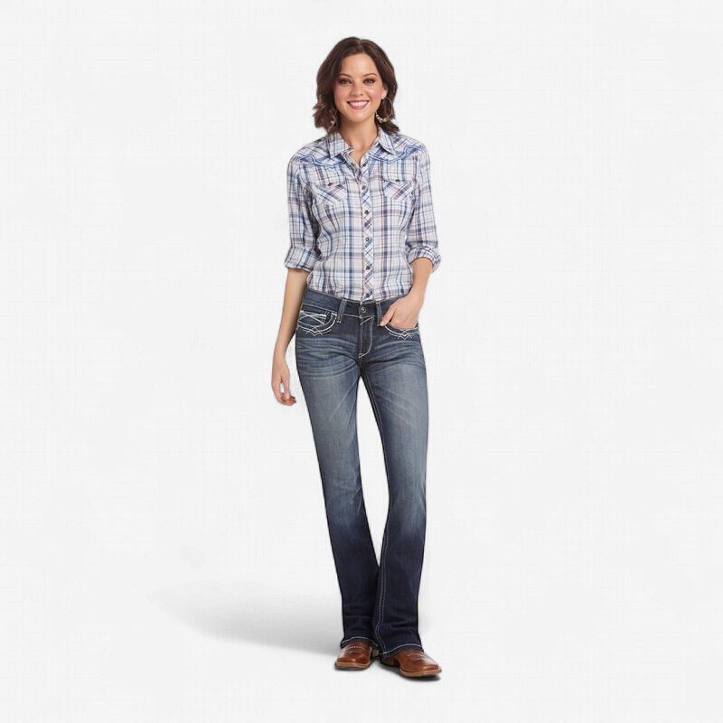 Ariat Women's R.E.A.L. Mid Rise Stretch Entwined Boot Cut Jean 10017510
