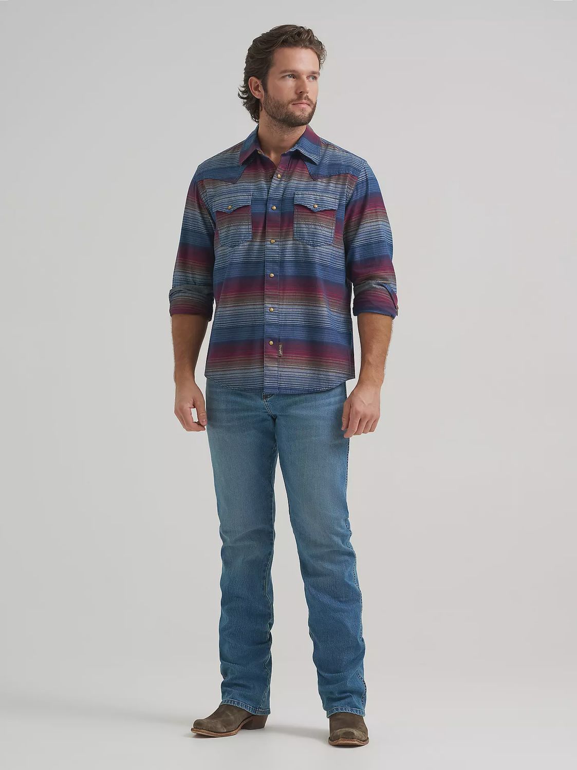 Wrangler Retro Men's Premium Long Sleeve Snap Shirt Modern Fit 112381530