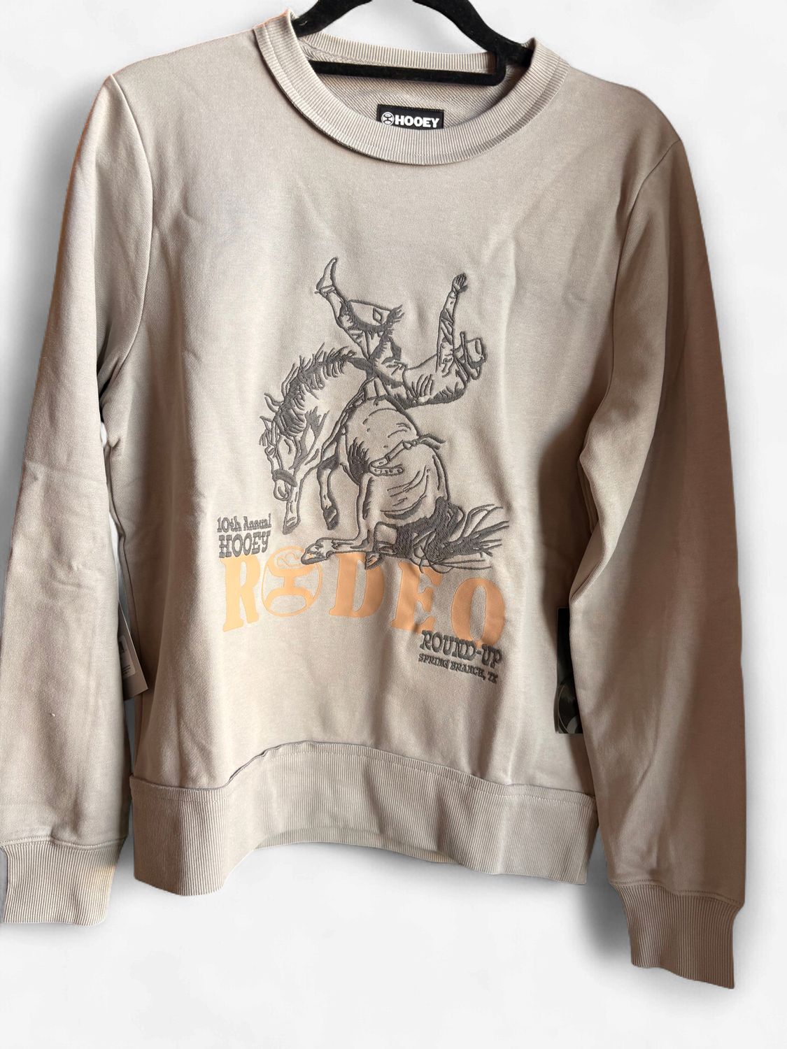 Hooey Women's Crew Bronco Rodeo Grey Sweatshirt HH2603GY