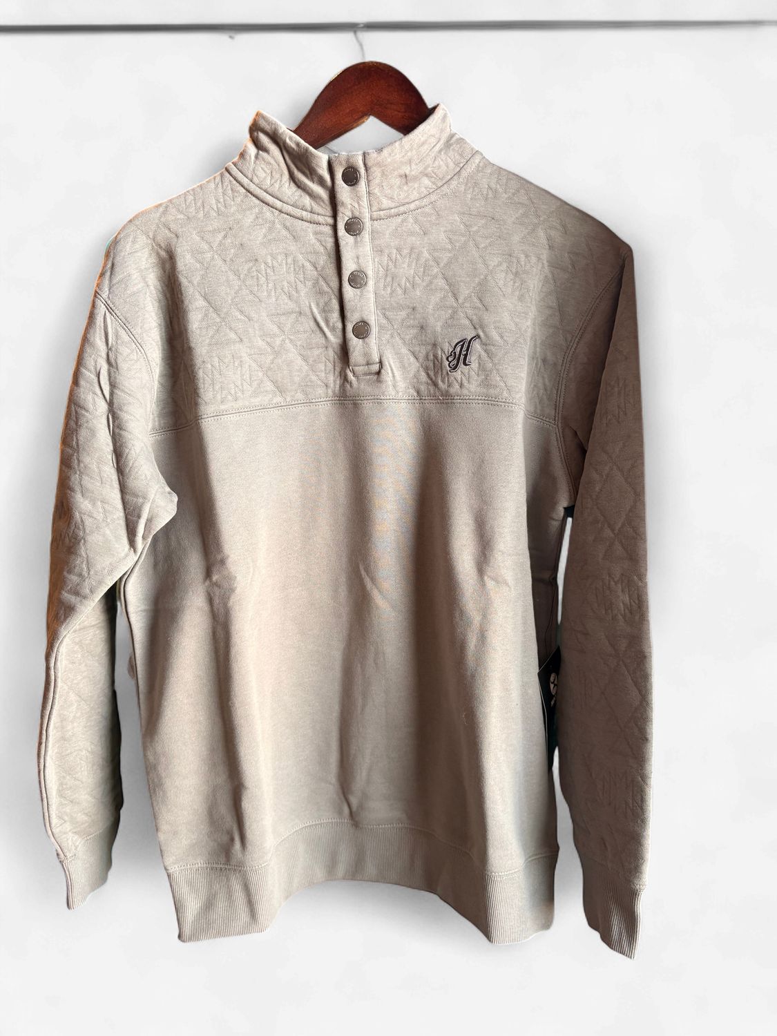 Hooey Men's Quarter Snap Pillover Stevie Grey HH2609DKGY