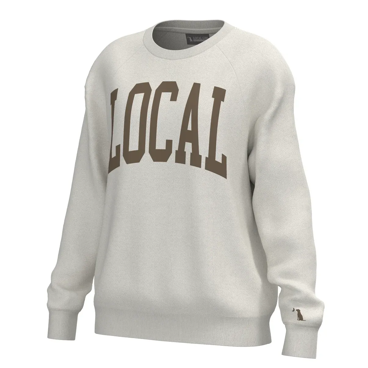 Local Boy Local Girl Women's Crescent Crew Light Sand Sweatshirt L5130024