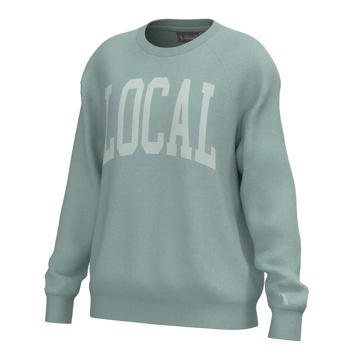 Local Boy Local Girl Women's Crescent Crew Olive Sweatshirt L5130024