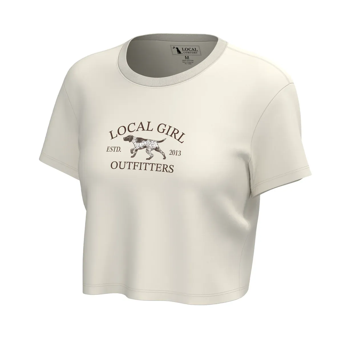 Local Boy Local Girl Women's Spotter Arch Crop SS TEE Ivory L5110014