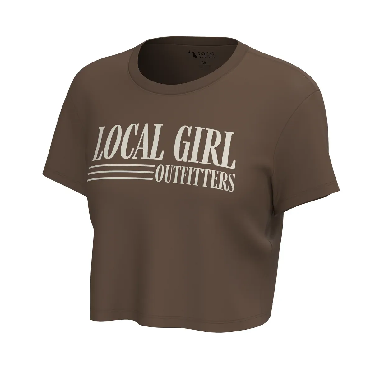 Local Boy Local Girl Women's Farmhand Graphic Crop SS Tee Espresso L5110012