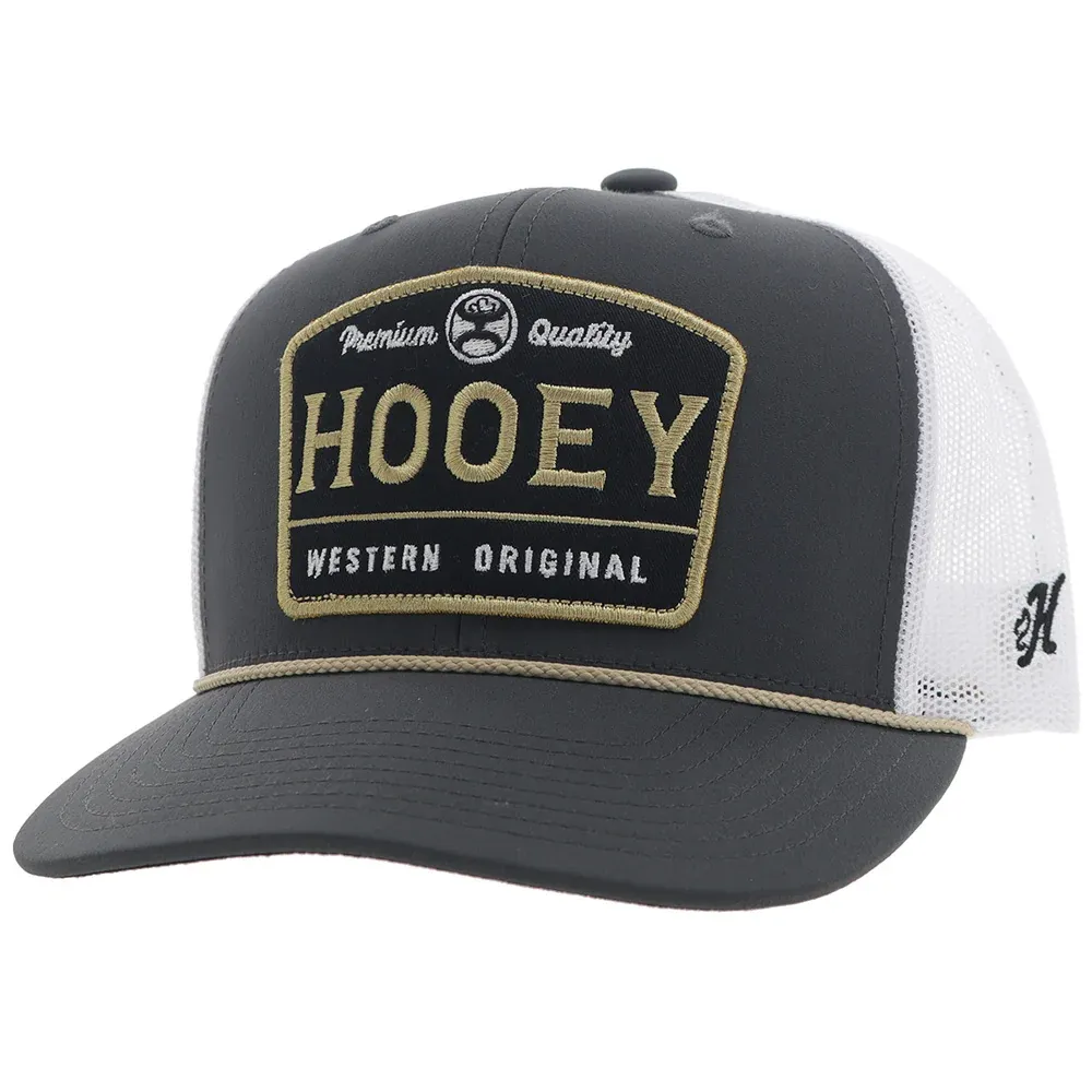 Hooey Men's Trip 5 Panel High Hybrid Charcoal/White Trucker Hat 2408T-CHWH