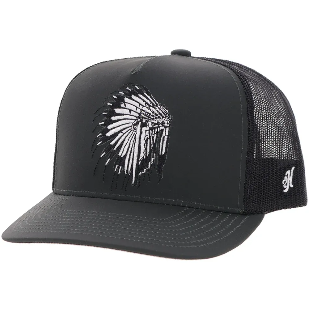 Hooey Men's Western Original 5 Panel High Black Trucker Hat 2683T-BK