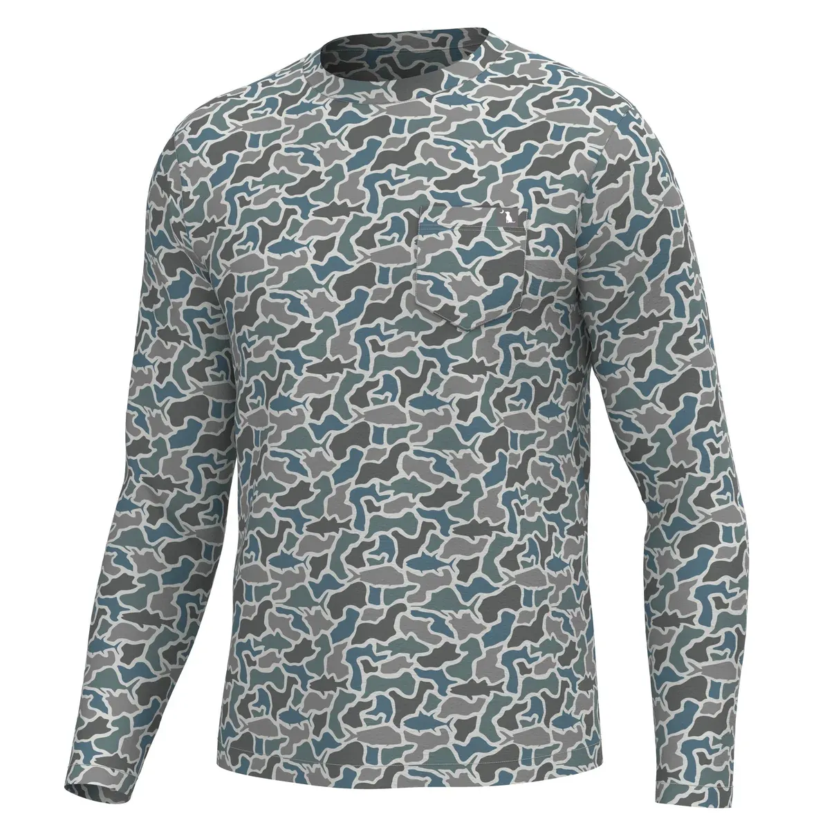 Local Boy Men's Fish Camo Crew L1400082