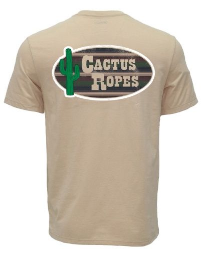 Hooey Men's Cactus Ropes T-Shirt S/S HT2646TN, Color: TAN, Gender: MEN'S, Size: PACK
