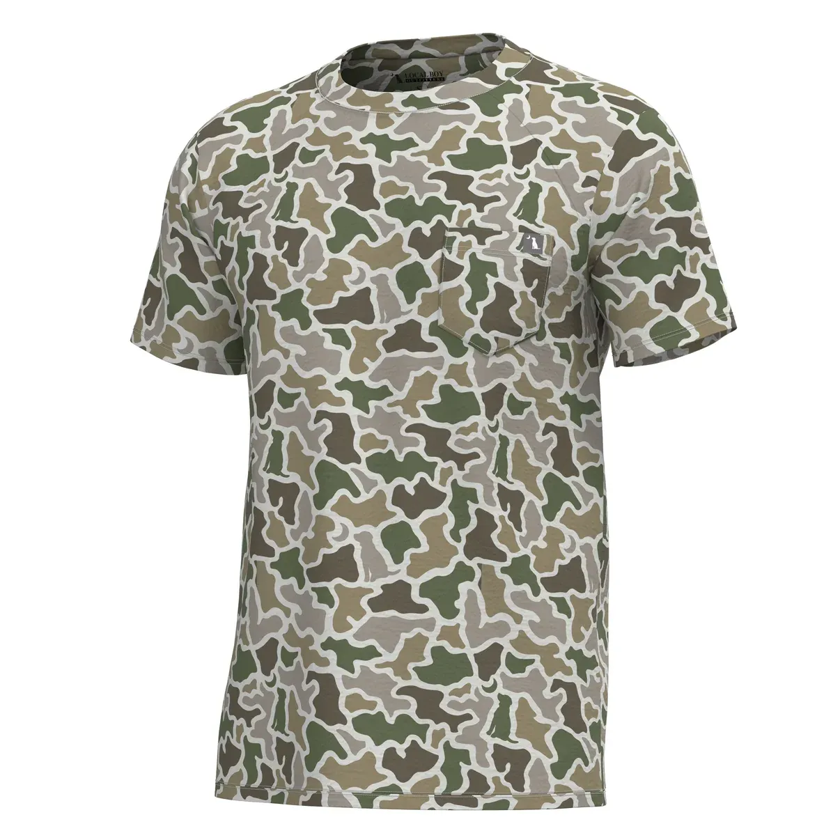 Local Boy Men's Dog and Moon Camo Crew L1400082