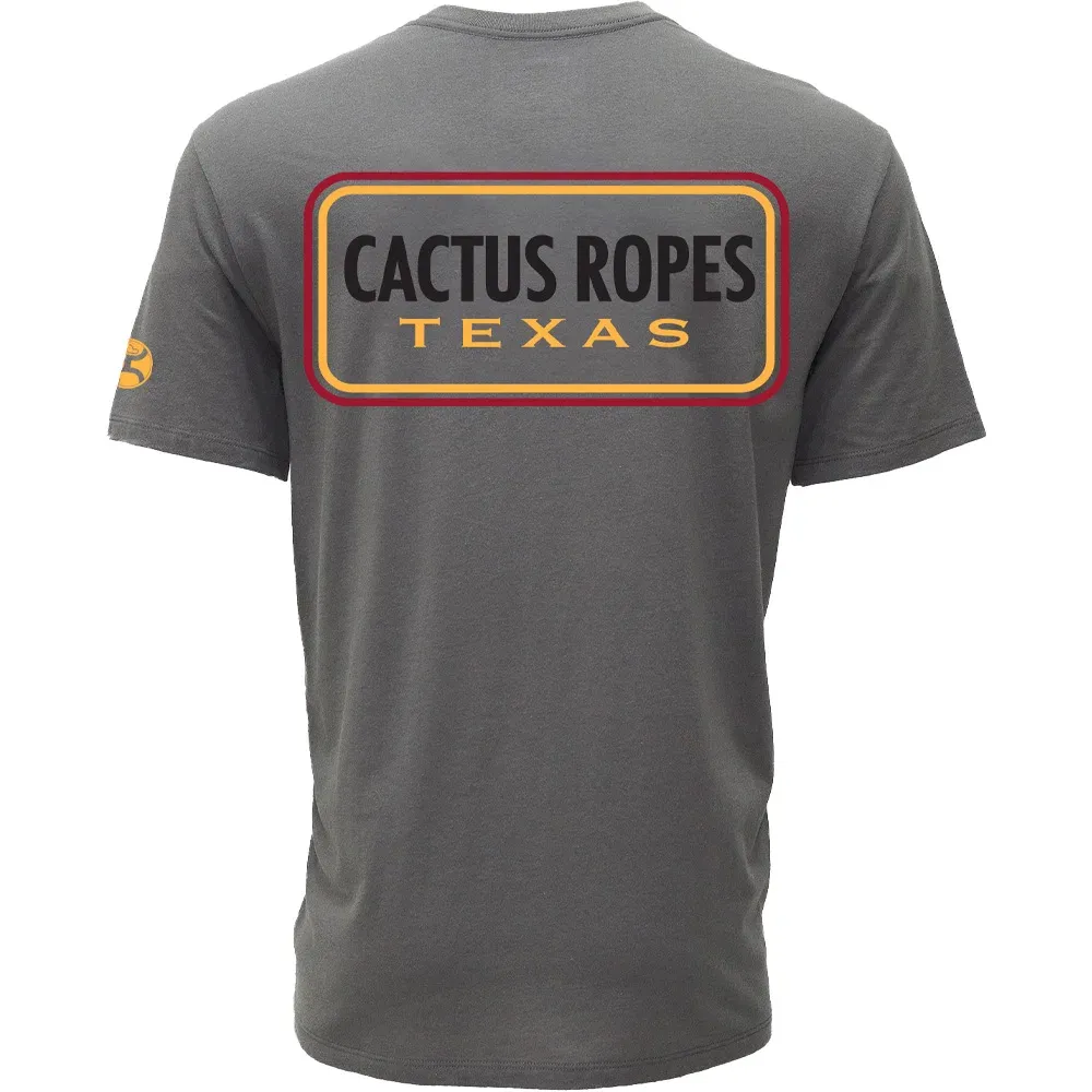 Hooey Men's Cactus Ropes T-shirt Dark Grey HT2649DKGY