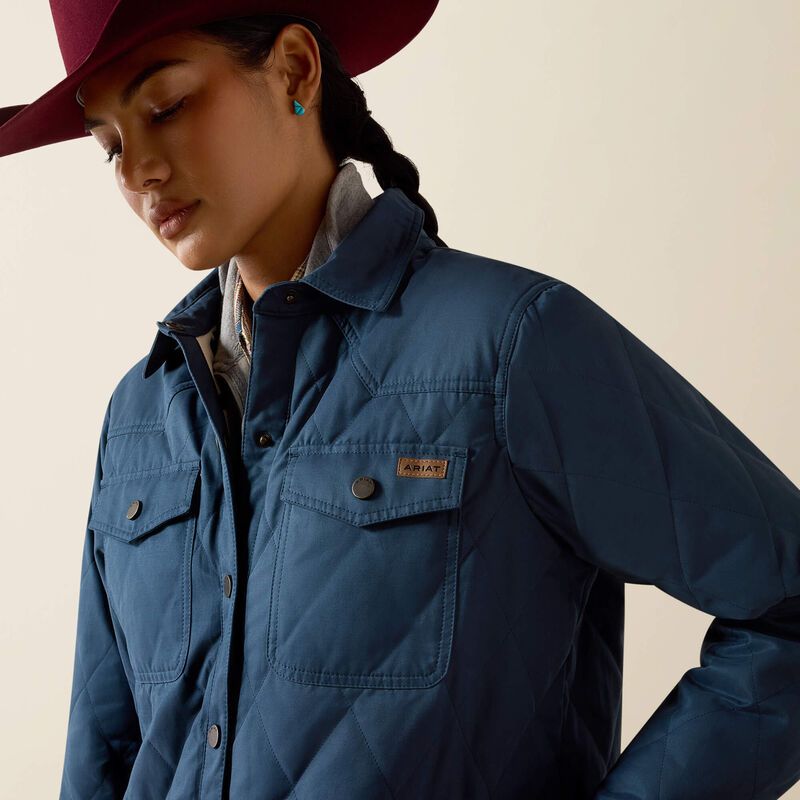 Ariat Women's Grizzly Quilted Barn Jacket  Navy 10079351