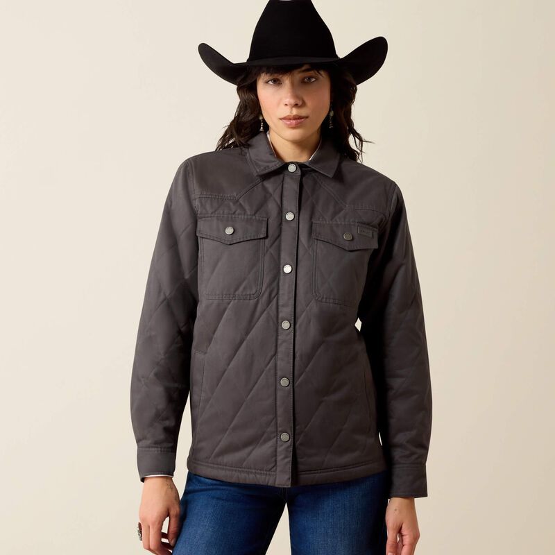 Ariat Women's Grizzly Quilted Barn Jacket Carbon 10079643