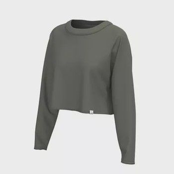 Local Boy Women's Boxy Crop Long Sleeve Tee Olive L5112000