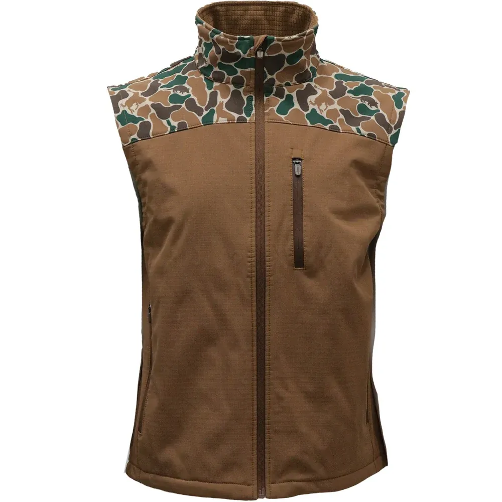 Hooey Mens Jackson Softshell Vest Dark Brown/Camo HV2614BRCA