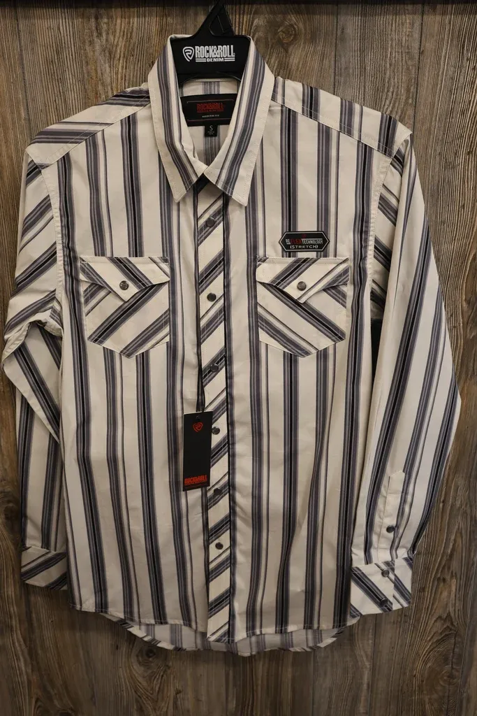 Rock n Roll Men's Striped Button Up BMB2S09650