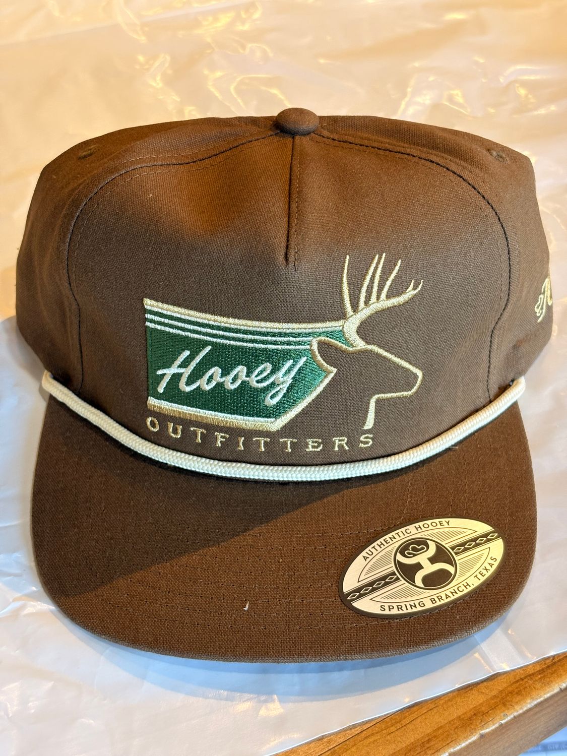 Hooey Men's Carrizo Brown 5-panel Trucker Green/Tan Hooey Buck Logo 6039T-BR