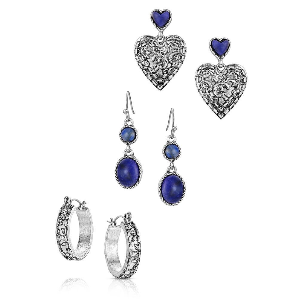 Montana Silversmith Women's Blue Meadow Blossom Earring Set