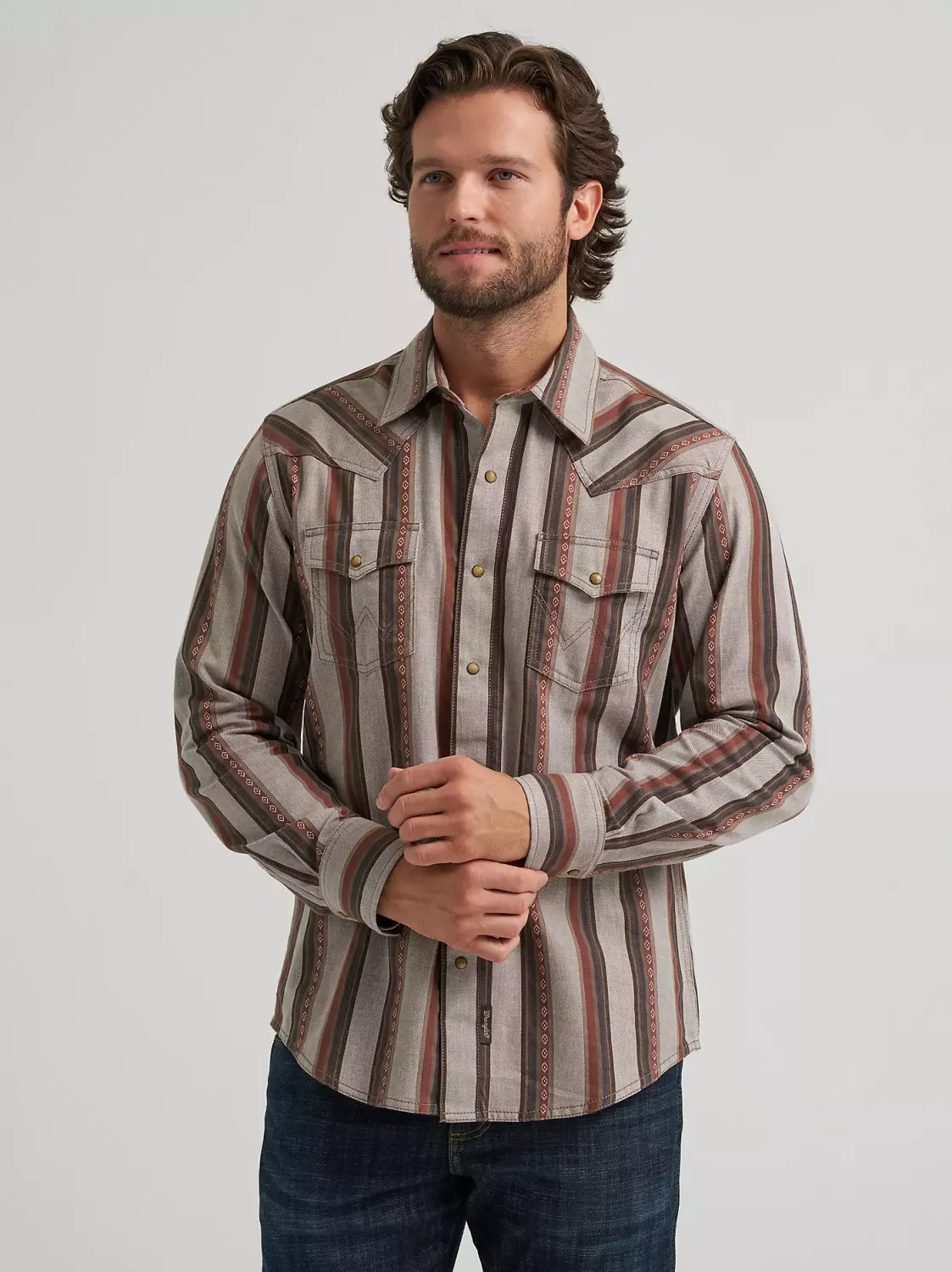 Wrangler Retro Men's Premium Long Sleeve Snap Shirt Modern Fit 112384768