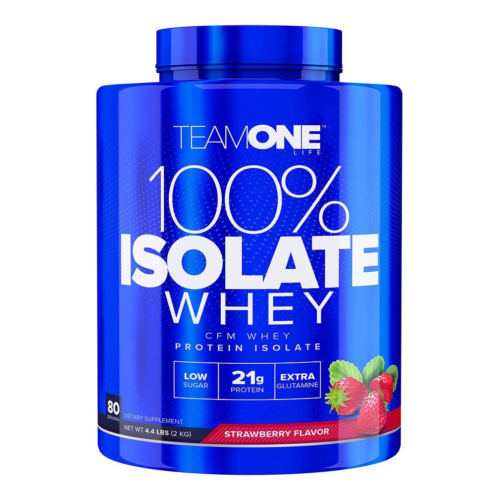 TEAM ONE 100% ISOLATE WHEY STRAWBERRY 4.4LB TEAM ONE 100% ISOLATE WHEY STRAWBERRY 4.4LB