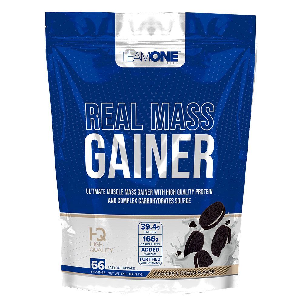 TEAM ONE REAL MASS GAINER COOKIES & CREAM 17.6LB