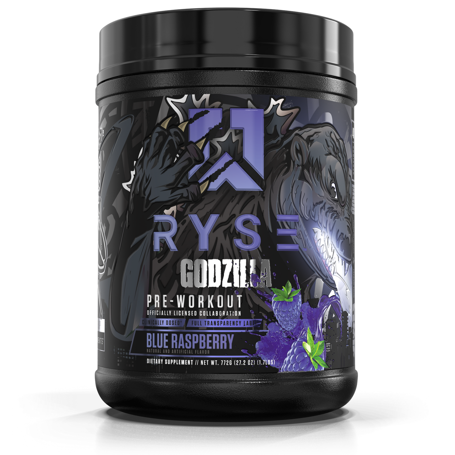 RYSE PRE-WORKOUT GODZILLA BLUE RASPBERRY 1.6LBS
