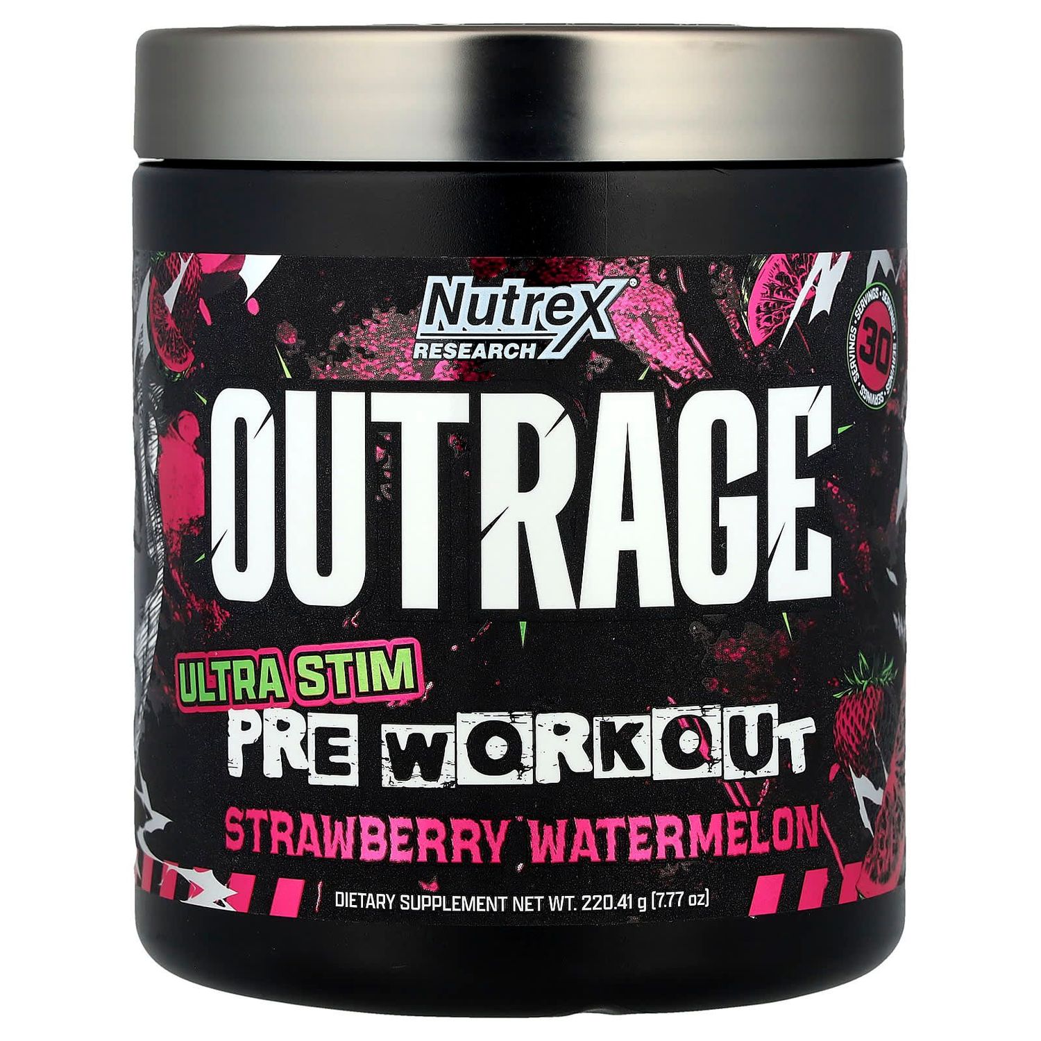 NUTREX OUTRAGE PREWORKOUT STRAW WATERMELON 220.41G