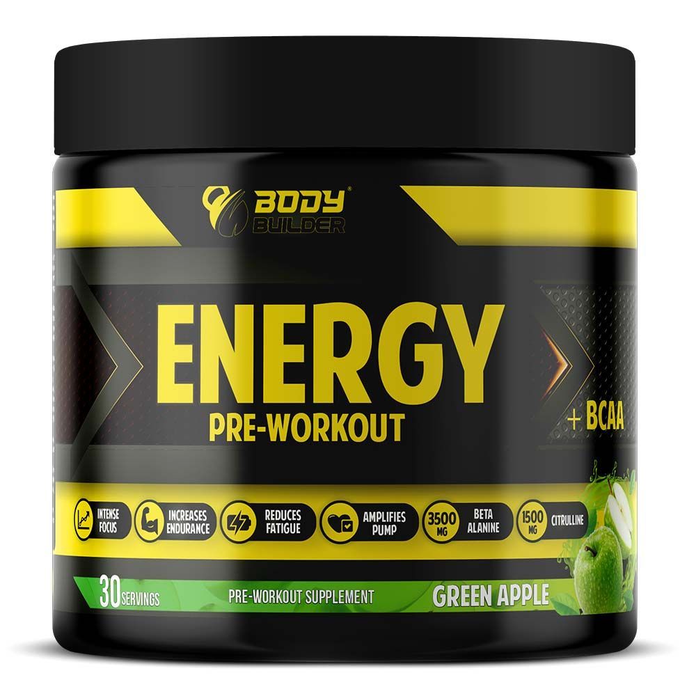 BODY BUILDER ENERGY PRE-WORK GREEN APPLE 240G