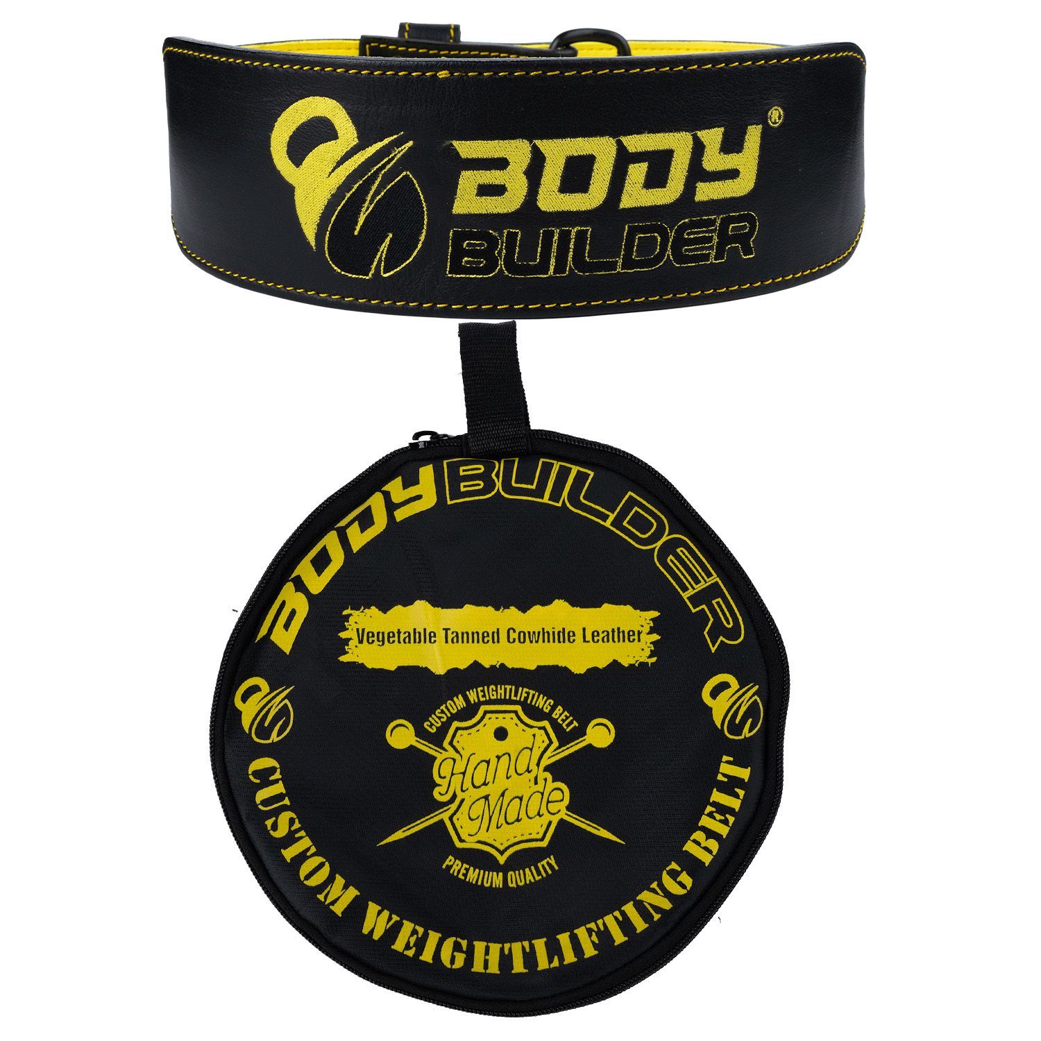 BODY BUILDER LEATHER LIFTING BELT BLACK+BAGXL-RZOY