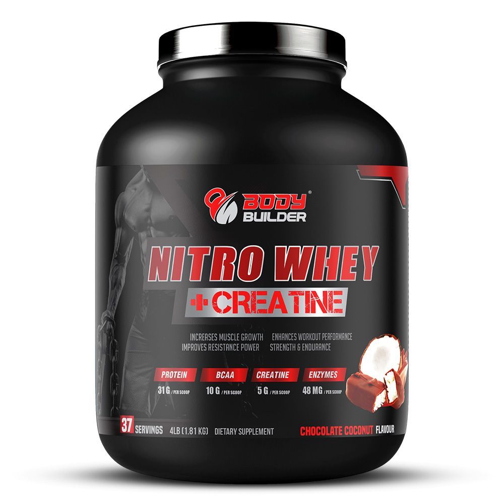 BODY BUILDER NITRO WHEY+CREATINE CHOC COCONUT 4LB