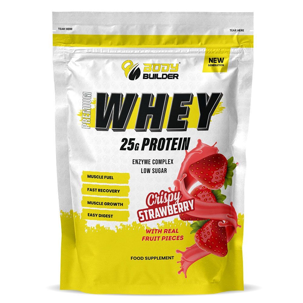 BODY BUILDER PREMIUM WHEY CRISPY STRAWBERRY 1LB BODY BUILDER PREMIUM WHEY CRISPY STRAWBERRY 1LB