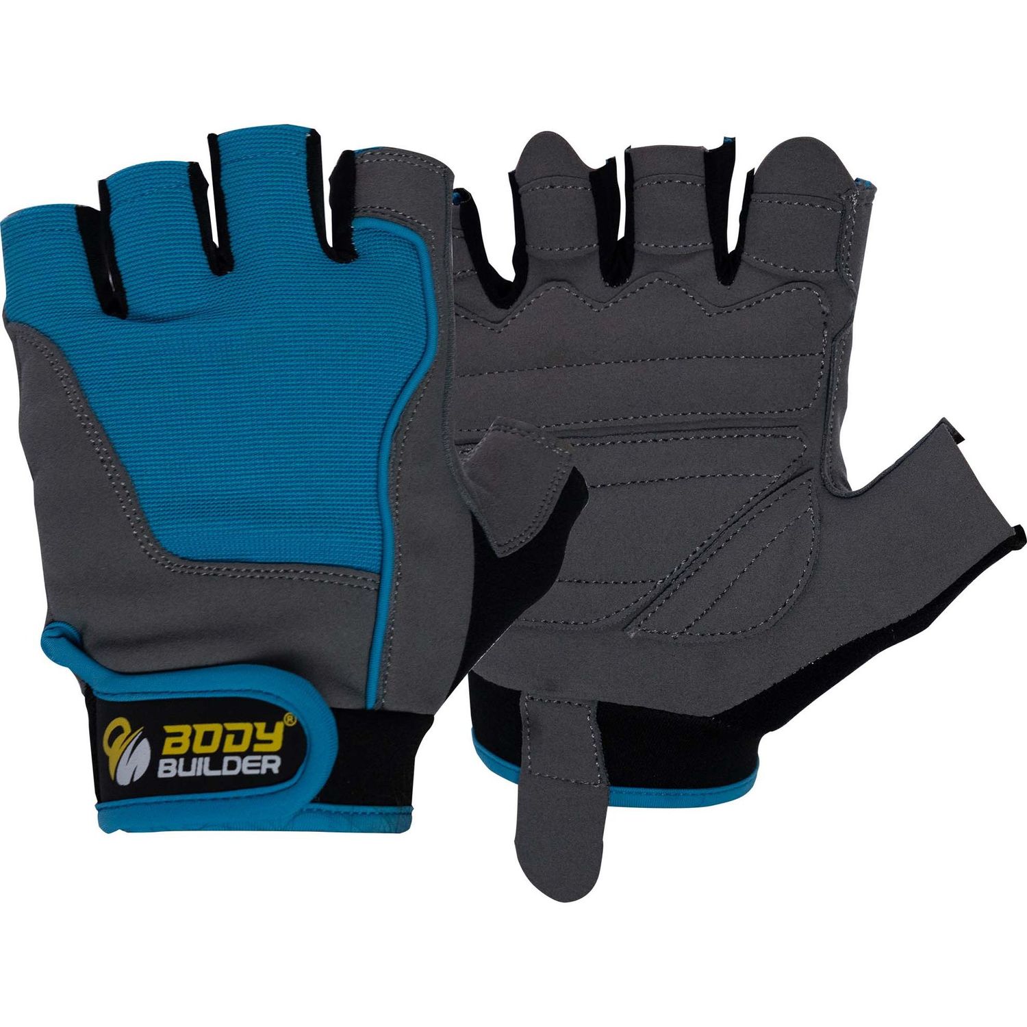 BODY BUILDER TRAINER GLOVE GREY & BLUE L