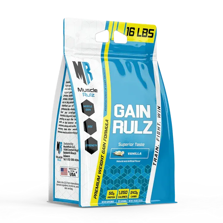 MUSCLE RULZ GAIN RULZ WEIGHT GAINER VANILLA - 16LBS
