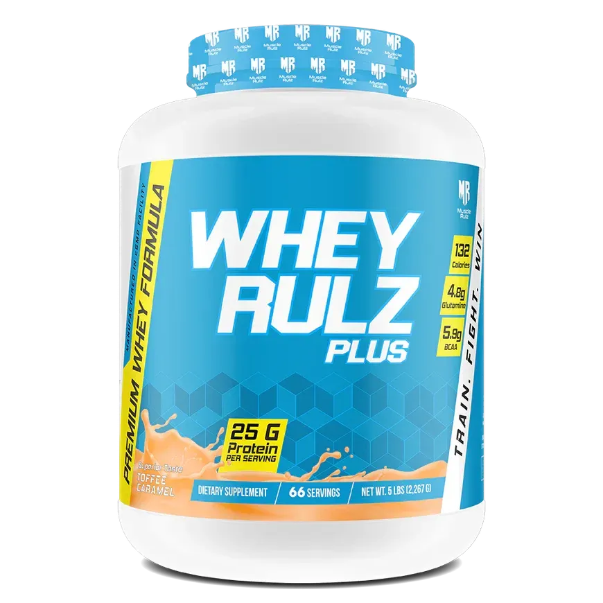 MUSCLE RULZ WHEY RULZ PLUS 5LBS/2.26KG TOFFEE CARAMEL MUSCLE RULZ WHEY RULZ PLUS 5LBS/2.26KG TOFFEE CARAMEL