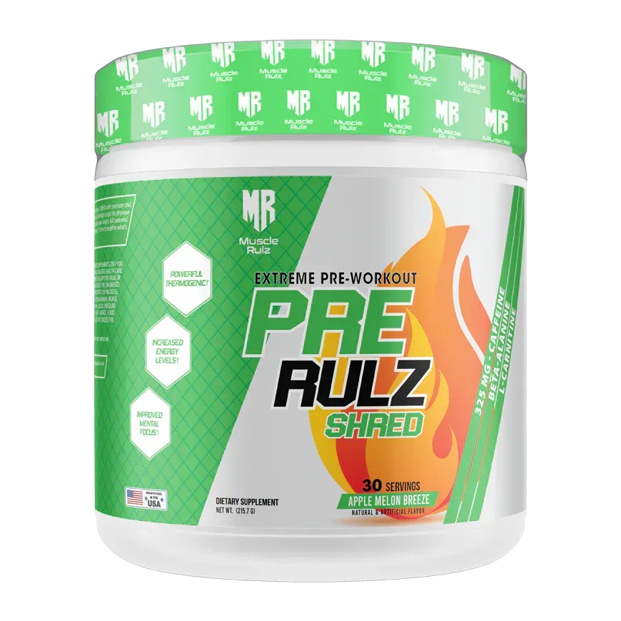 MUSCLE RULZ PRE RULZ SHRED 30SV APPLE MELON