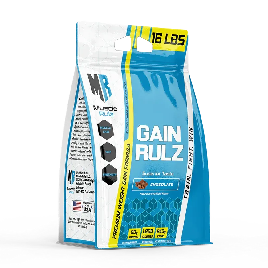MUSCLE RULZ GAIN RULZ WEIGHT GAINER CHOCOLATE - 16LBS