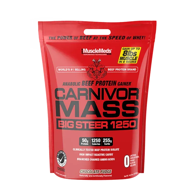 MUSCLE MEDS CARNIVOR MASS 15LBS BIG STEER 1250 CHOCOLATE FUDGE