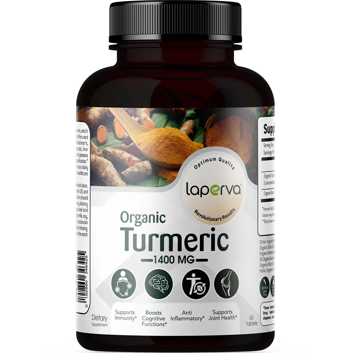 LAPERVA ORGANIC TURMERIC 1400MG 60TABS