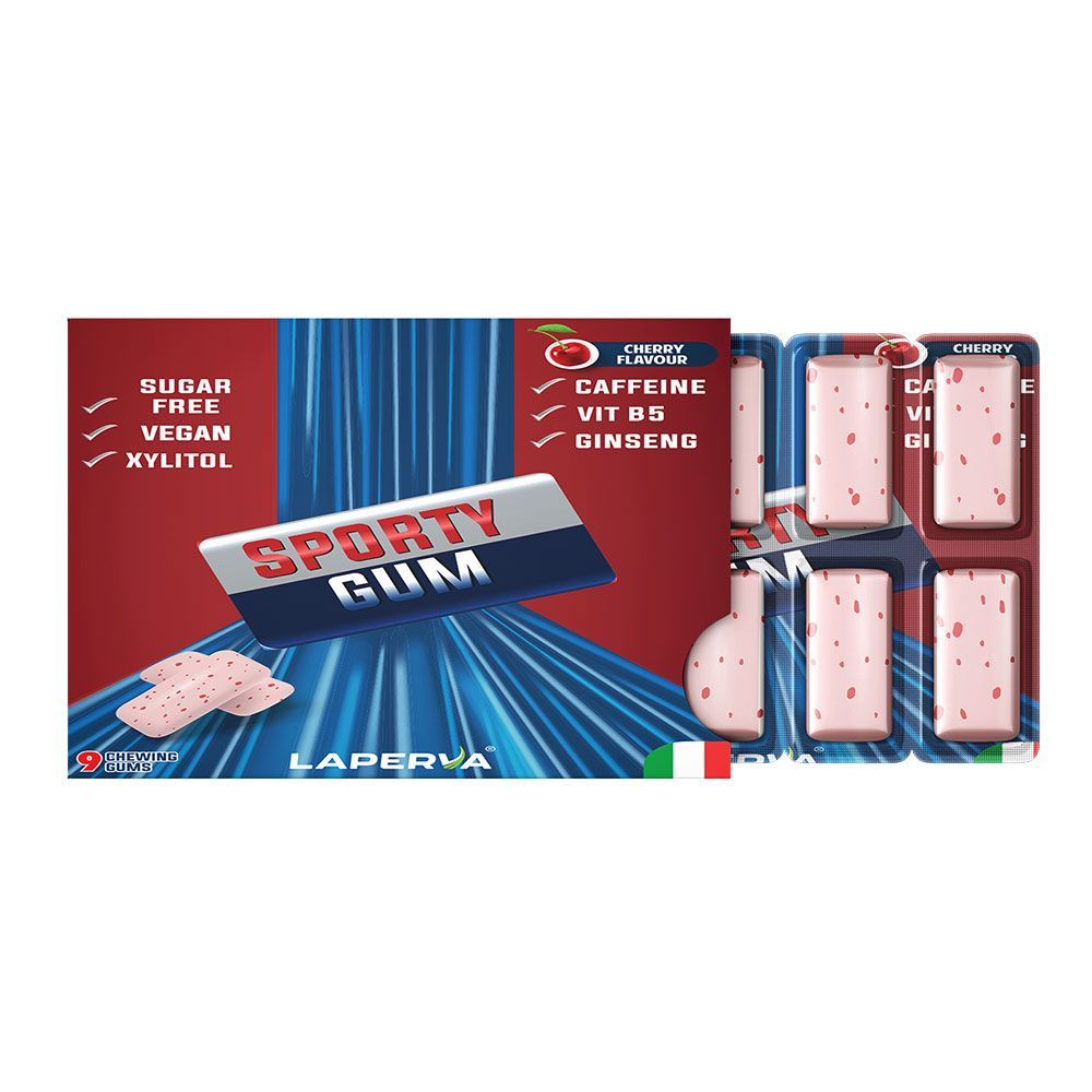 LAPERVA SPORTY GUM CHERRY FLAVOUR 21G LAPERVA SPORTY GUM CHERRY FLAVOUR 21G