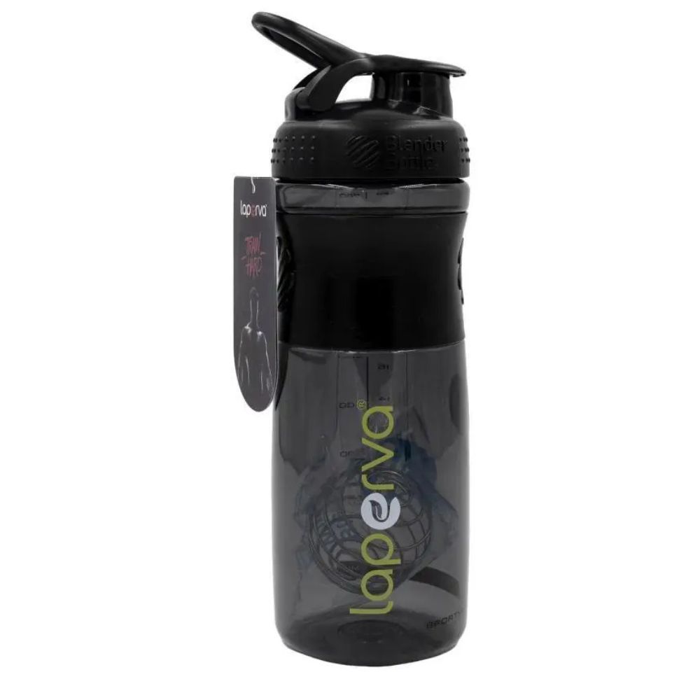 LAPERVA BLACK BLENDER BOTTLE SPORTMIXER BLACK CAP