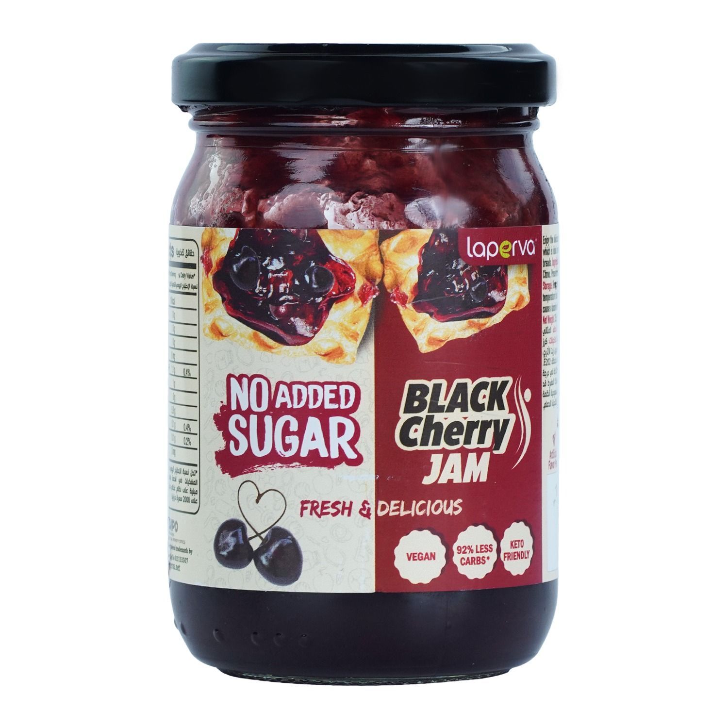 LAPERVA NO ADDED SUGAR BLACK CHERRY JAM 235G
